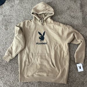 a brown playboy hoodie